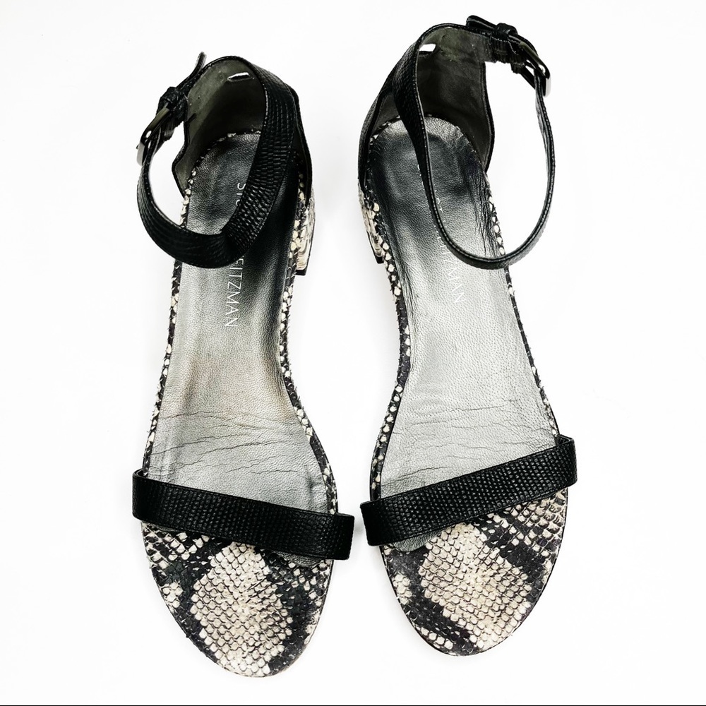 Stuart Weitzman | Snakeskin Print Block Heel Sandals